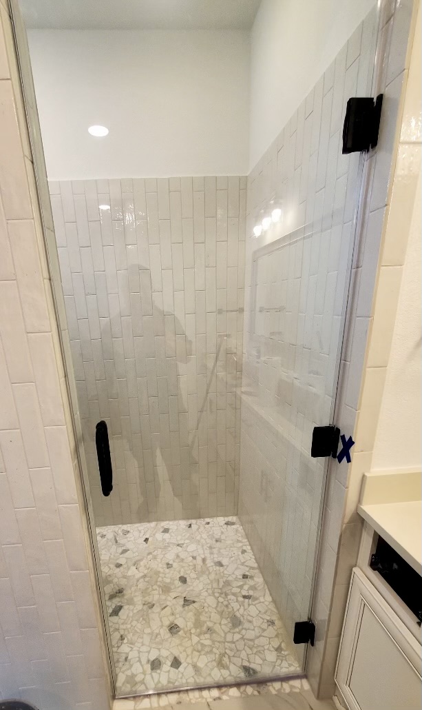 A beautifully installed shower door